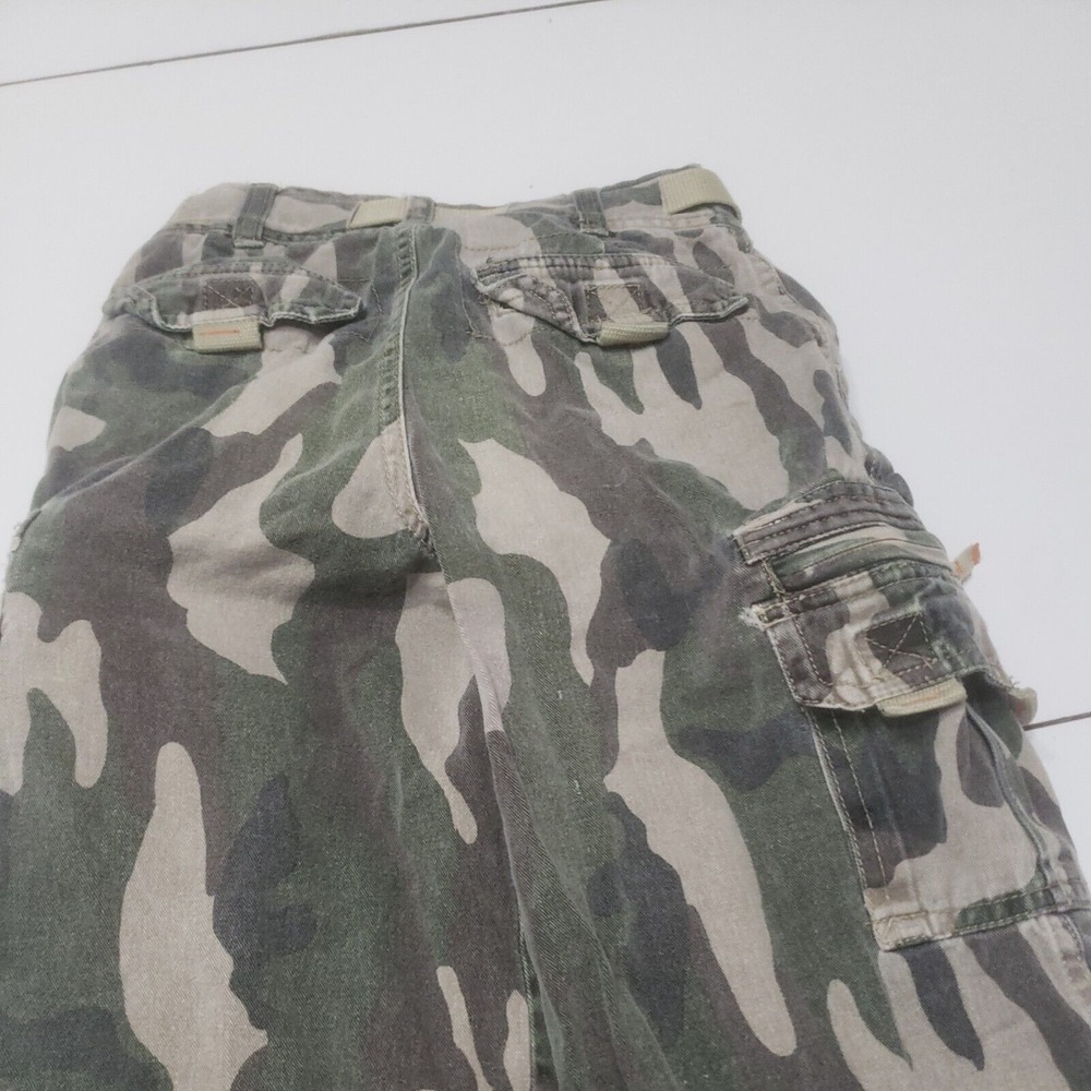 Jean Street 101 Boys 6 Straight Green Camouflage Cargo Pockets Flat Front Cotton - Picture 10 of 12